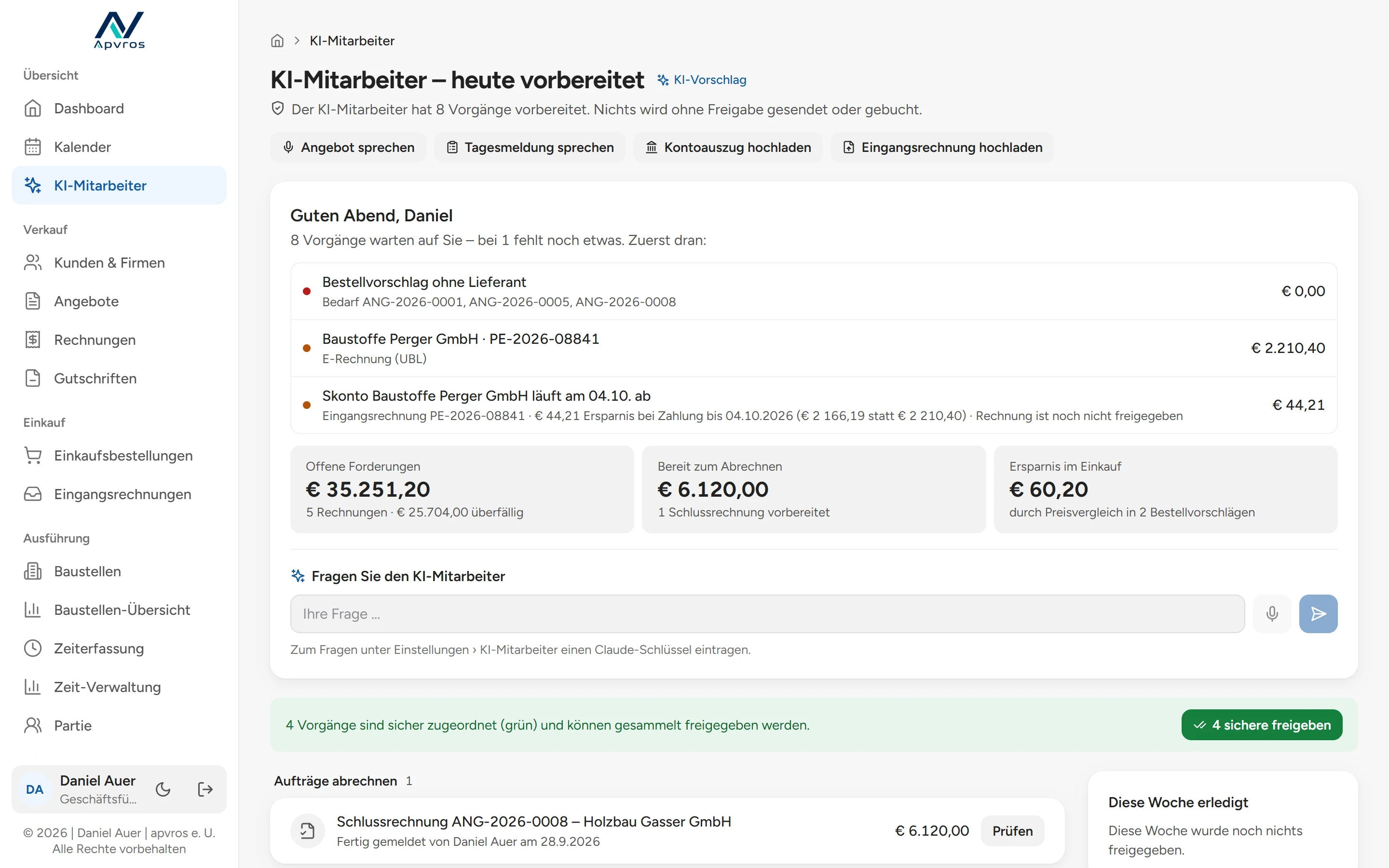 apvros Chef-Assistent in der App