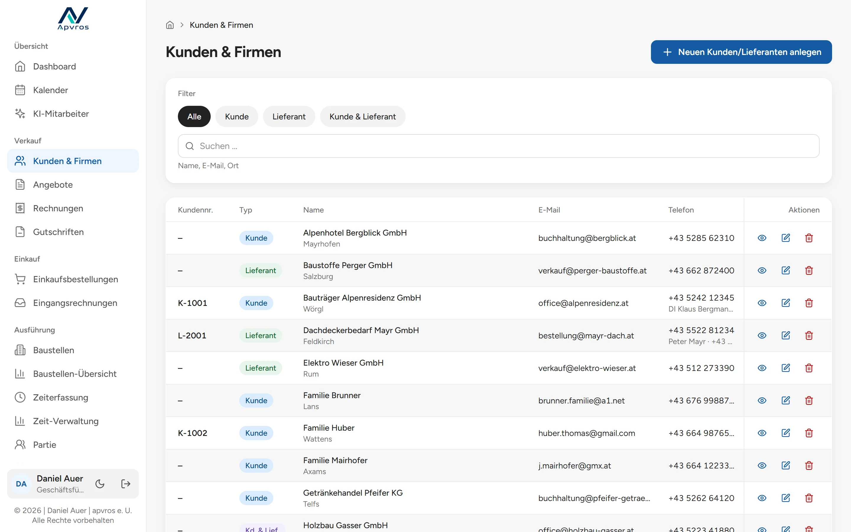 apvros Kunden und Firmen
