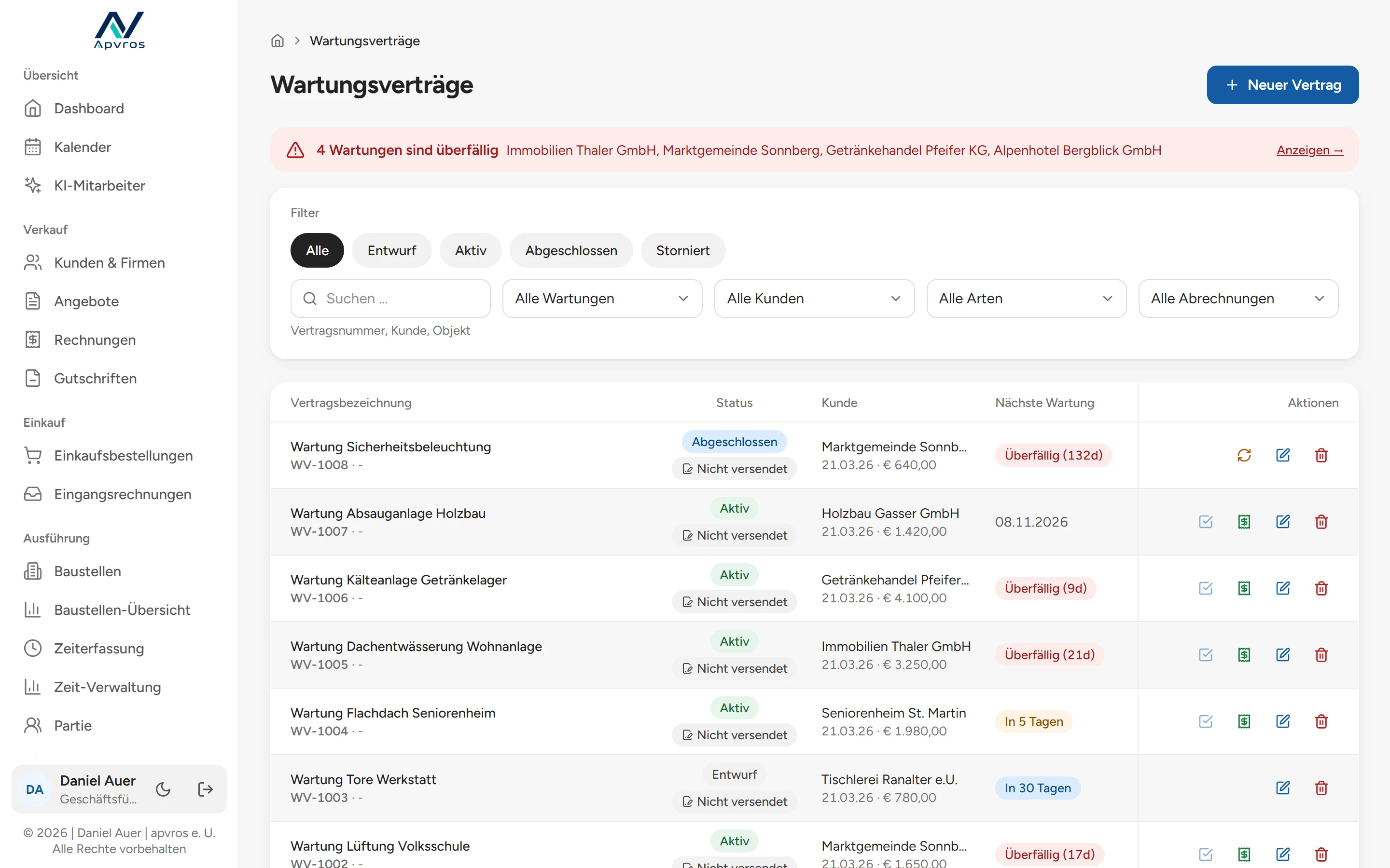 apvros Wartungsverträge